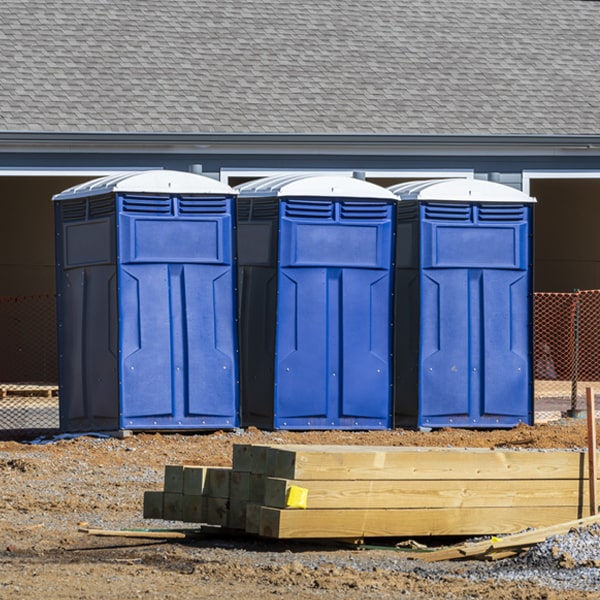 how often are the portable restrooms cleaned and serviced during a rental period in Adrian